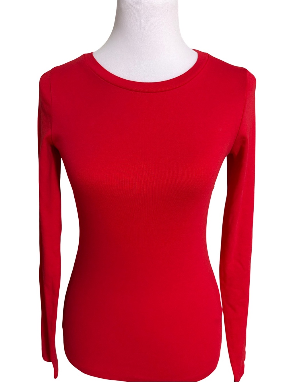 J. Crew Red Long-Sleeve Crewneck Tee